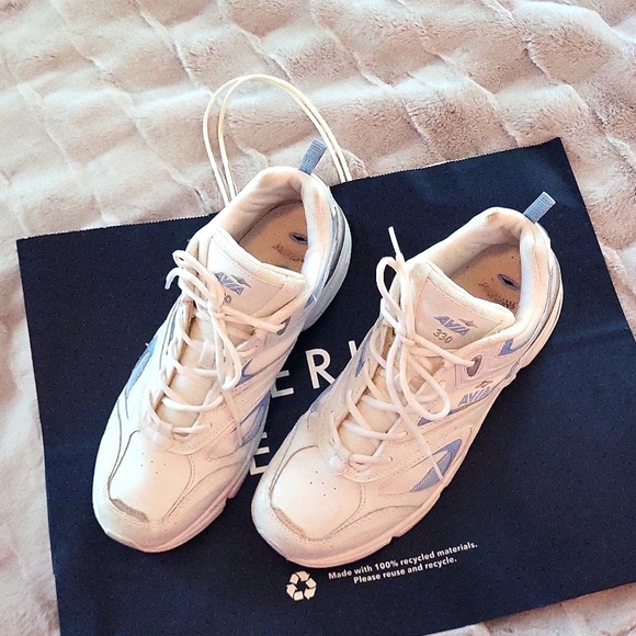 Avia 330 Archrocker White and Blue Women's Heavy Duty Dad Sneakers - Picture 3 of 15